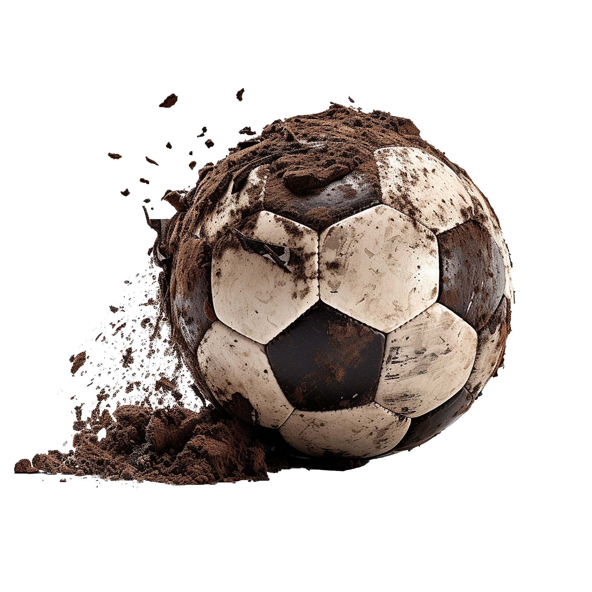 Mud-covered football