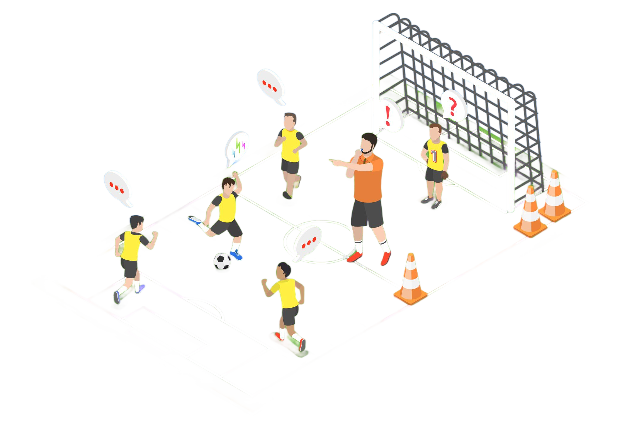 Youth football training scene