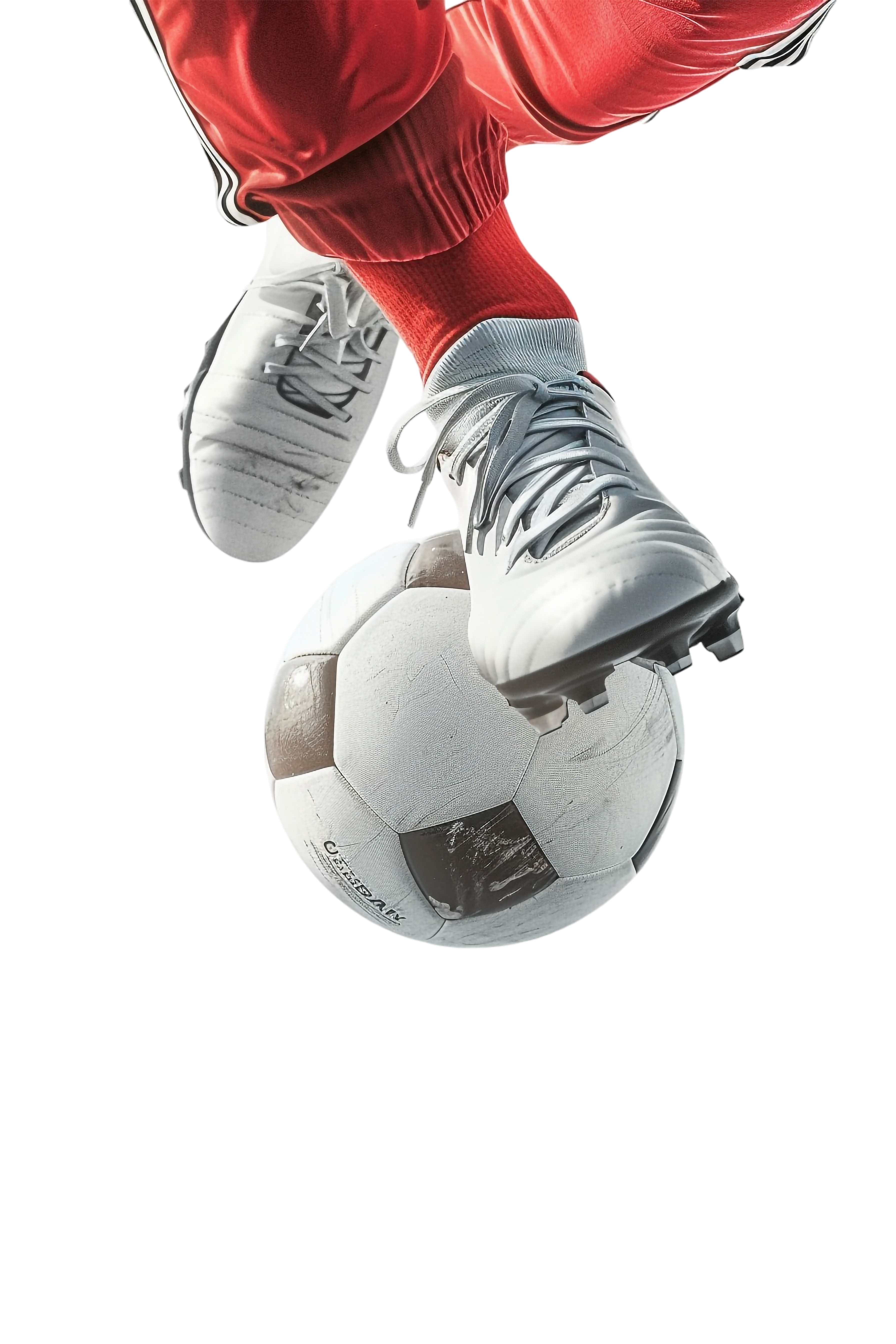Football boots on a ball